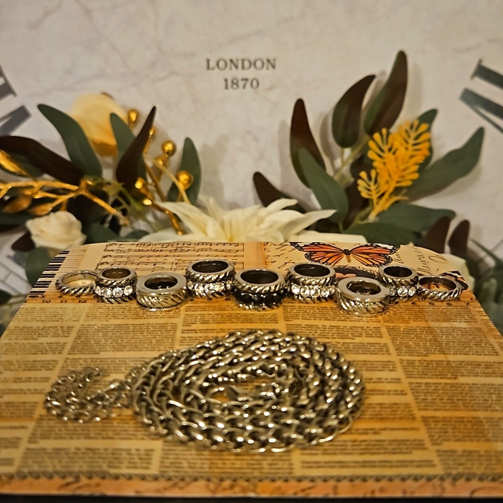 Nwot - Customizable Multi-Ring Necklace - Vintage… - image 4